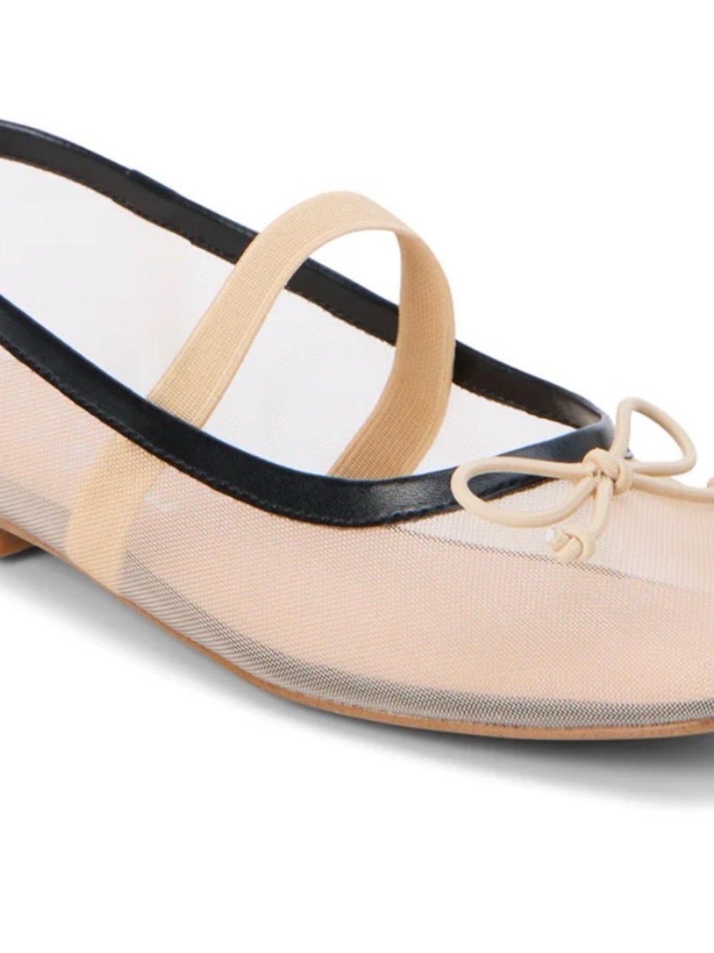 Coconuts by Matisse Nude and Black Mesh Mary Jane Flats
